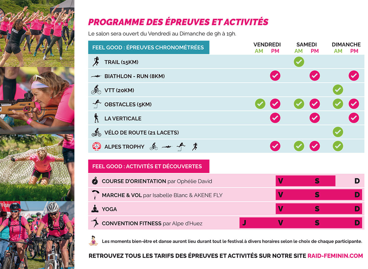 Programme Festival du sport et du bien-être au féminin