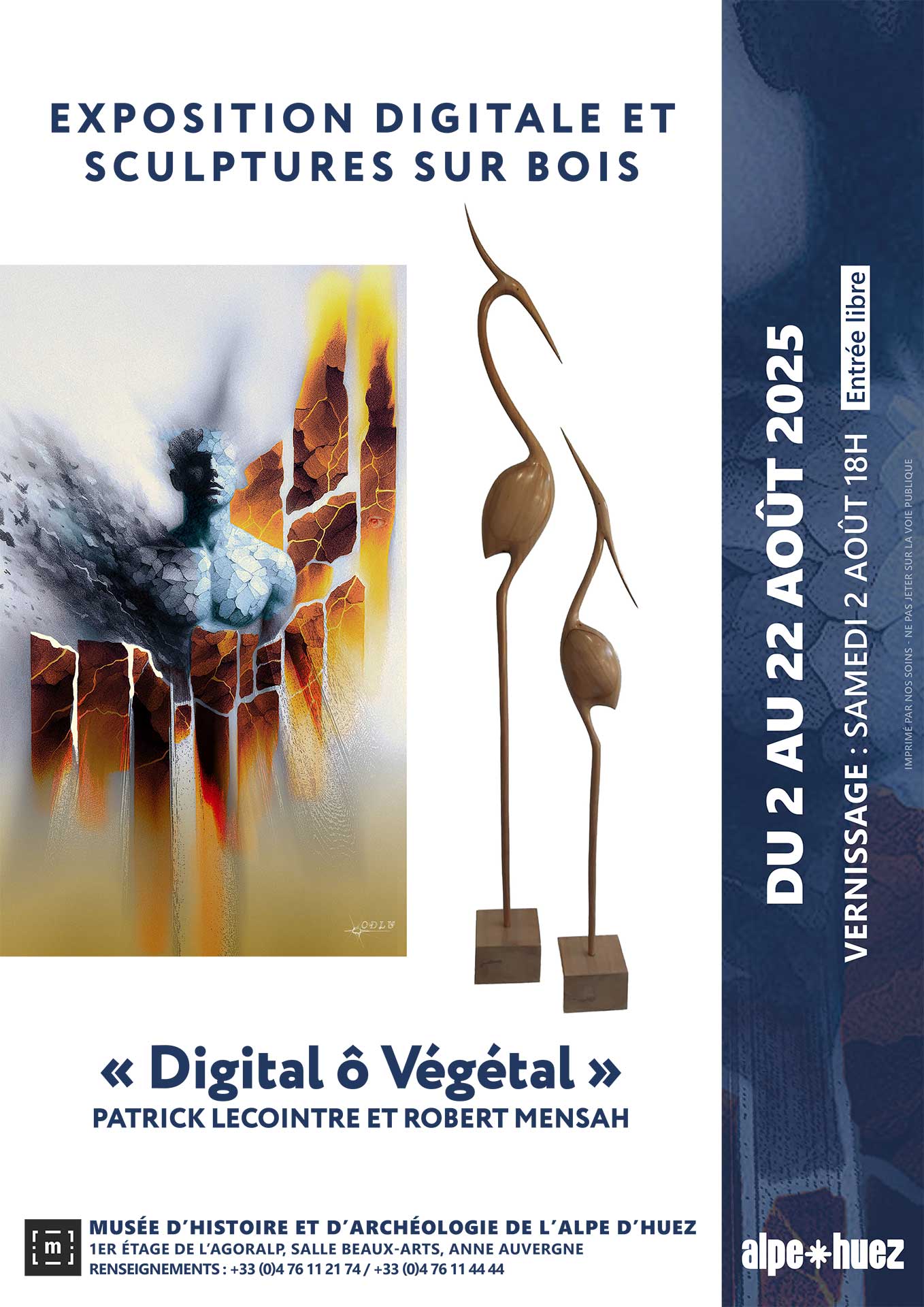 Exposition digitale et sculture sur bois