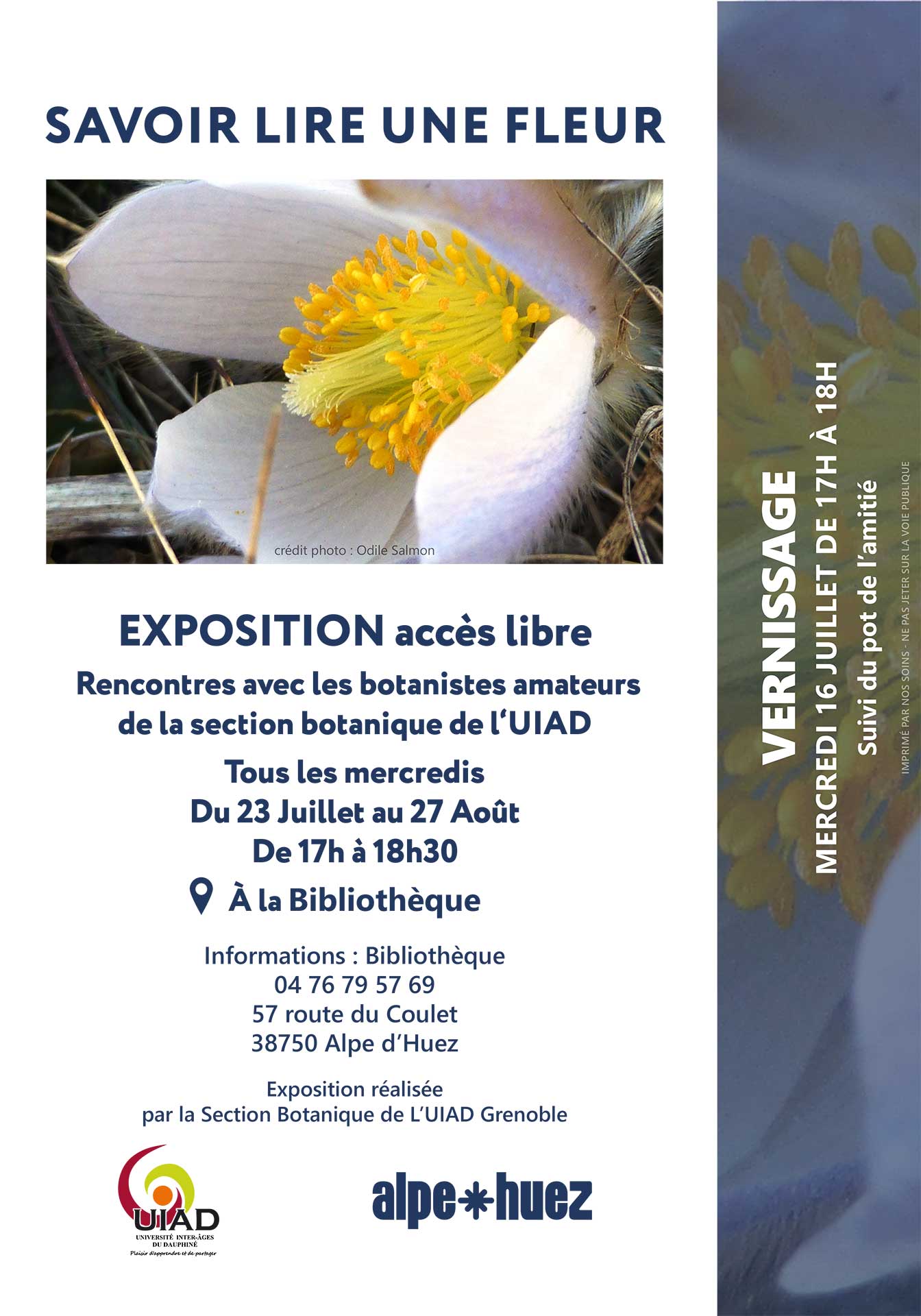 Exposition Bibliothèque : Savoir lire une fleur_Alpe d'Huez