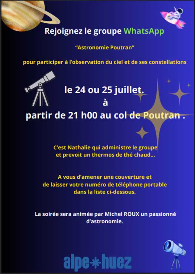 Soirée constellations et observation du ciel avec Michel Roux_Alpe d'Huez