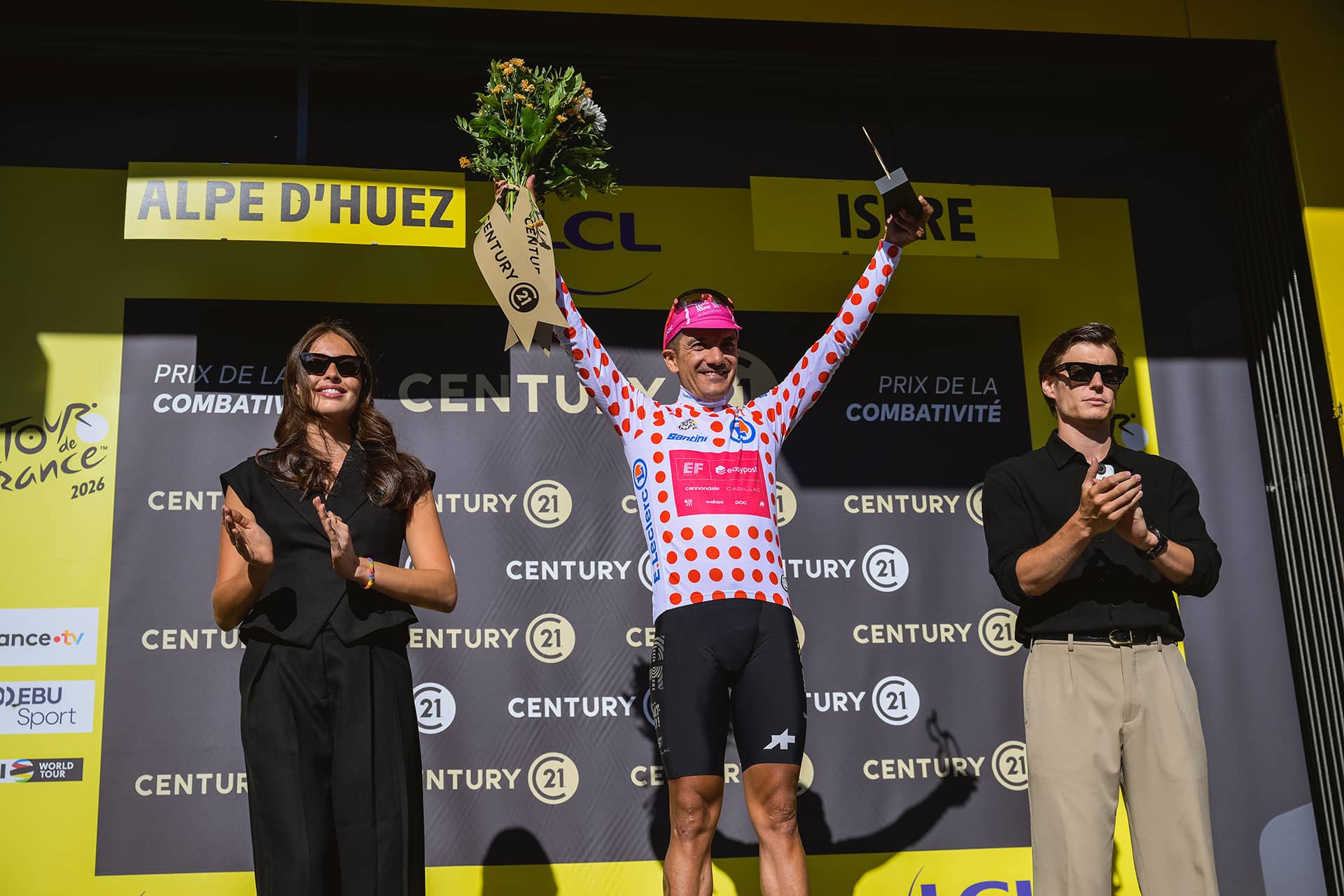 Richard Carapaz op Alpe d’Huez
