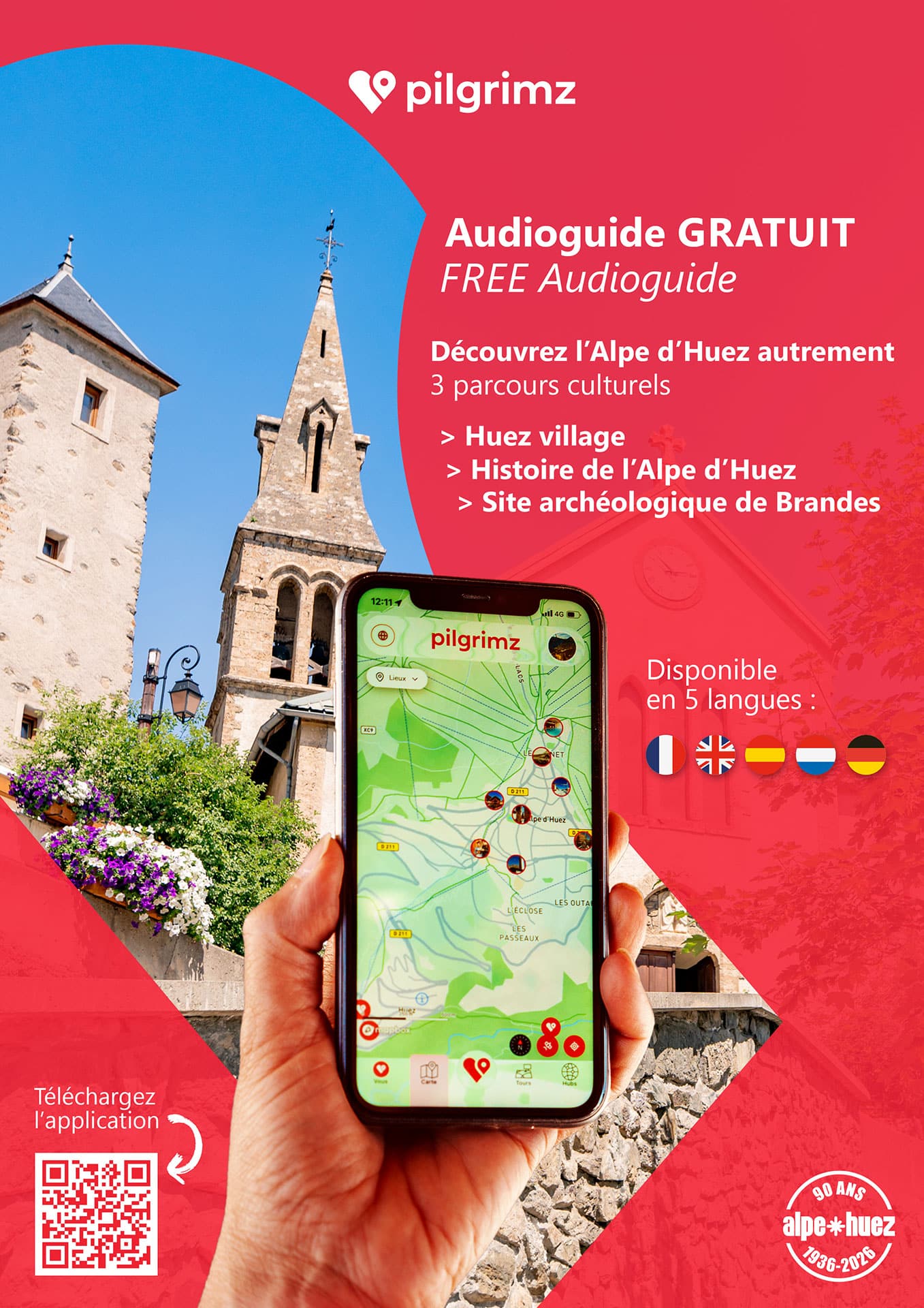 Visite audioguid&eacute;e avec l'application PILGRIMZ_Alpe d'Huez