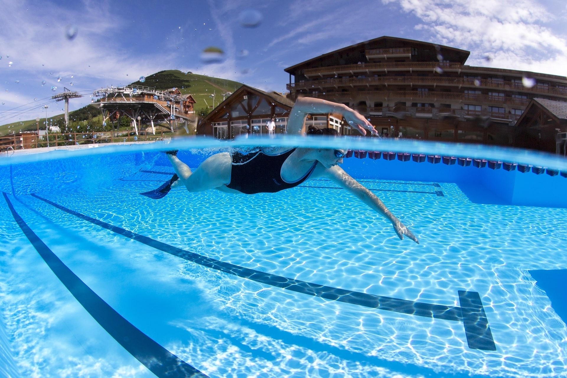 Nage avec palmes_Alpe d'Huez